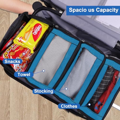 Olosar Suitcase Organizer, Travel Luggage Organizer Portable Hanging Travel Shelves Collapsible Hanging Packing Cubes for Carry on Suitcase - color: Blue-S, size: Small