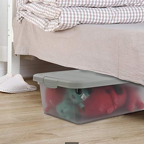 14 Quart Plastic Storage Box, Clear Storage Bin with Lid, 2 Packs - color: Grey