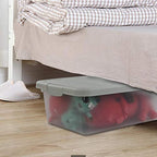 14 Quart Plastic Storage Box, Clear Storage Bin with Lid, 2 Packs - color: Grey