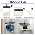 COAZEX 2+1 Pack Clear Laundry Pods Container & Dryer Sheet Holder, Plastic Square Laundry Room Organization and Storage Jars with Black Lids, Scoops & Labels for Detergent, Powder, Dryer Balls - color: 2+1 Pack
