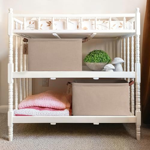 CHICVITA Storage Baskets for Shelves, Extra Large Closet Organizer Bins with Metal Frame, Collapsible Fabric Storage Bins for Living Room, 19" L x 13" W x 11" H, Brown, 2-Pack - color: Brown 2-Pack, size: 19" L x 13" W x 11" H