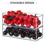 Hudgan 8 Pack Clear Plastic Drawer Organizers Set, Stackable Deep Drawer Organizer for Makeup Vanity and Desk, 2 Sizes Tall Bathroom Drawer Organizer