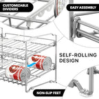 Simple Houseware 2 Tier Stackable Can Rack, Silver, 2 Pack - color: Silver