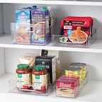 Oggi Cabinet/Drawer High Wall Storage Bin - 14" x 5", Clear/Gray, Ideal for Kitchen Organization, Pantry Storage, Fridge Organizing - Set of 6 - size: 14" x 5" - Tall (set of 6)