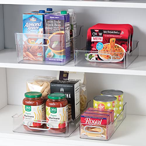 Oggi Cabinet/Drawer High Wall Storage Bin - 14" x 5", Clear/Gray, Ideal for Kitchen Organization, Pantry Storage, Fridge Organizing - Set of 6 - size: 14" x 5" - Tall (set of 6)
