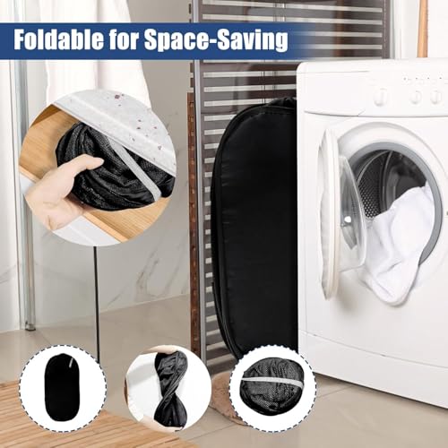 Collapsible Laundry Baskets, Upgrade Pop Up Laundry Hamper with Convenient Bags, Foldable Laundry Basket Mesh Light Weight, Easy to Carry Clothes Hampers for Laundry, Dorm, Toys, Travel 4 Pack - color: Black+Grey+Green+Beige