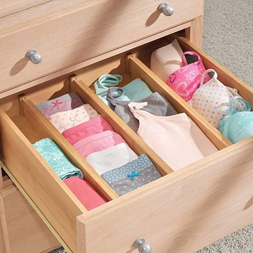 Bamboo Drawer Dividers Set of 4, Adjustable Drawer Organizers for Kitchen, Bedroom, Bathroom, Dresser & Office (13"-17") - size: 13"-17"