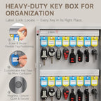 WeHere 120-Key Smart Key Lock Box Wall Mount – Commercial Key Cabinet with App, Keypad, Bluetooth & WiFi Unlock (Sold Separately), Access Log Tracking, Key Management for School, Property, Office - size: 120 keys(smart)