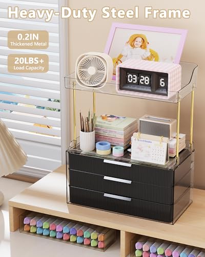 Anylady Bathroom Organizers and Storage, Makeup Organizer (Sturdy Durable Attractive), Ideal for Vanity, Countertop, Counter, Perfume, Skincare, Cabinet, Cosmetic, Dresser Organizer (deep black) - color: Deep Black