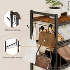 5 Tier Shoe Rack, Shoe Rack for Entryway with Hook, Shoe Organizer with Adjustable Mesh Shelves, Metal Shoe Storage, Closet, Bedroom Living Room Garage - size: 5 Tier
