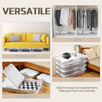 Beeveer 4 Pcs Plastic Under Bed Storage Container with Double Opening Lid Wheel Handle, Transparent Large Capacity Stackable Latching Festival Storage Bin for Closet Bedroom, 31.5x15.8x5.2 In(White) - color: White