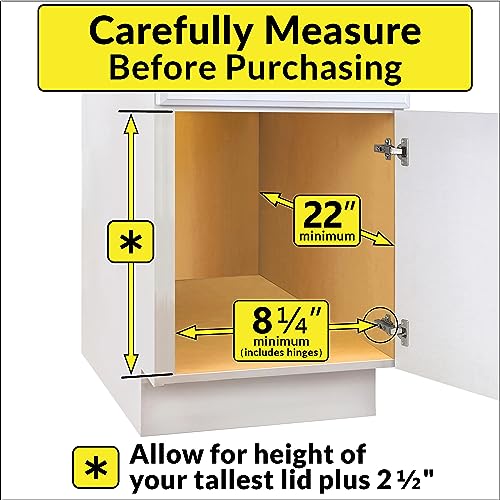 LYNK PROFESSIONAL® Pull Out Pot and Pan Lid Organizer Under Cabinet - Lifetime Ltd. Warranty – Cookie Sheet Organizer for Cabinet – Narrow Slide Out Baking Sheet Organizer Drawer – 7.25W x 21D, Chrome - size: 7.25W x 21D x 9H inches