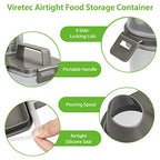 Viretec Rice Airtight Storage Container, 3 to 5Lbs Cereal Dry Food Flour Bin, Pet Dog Cat Food Dispenser with Measuring Cup, BPA Free Clear Plastic Kitchen and Pantry Organization Bin for Sugar - color: 3L/Grey