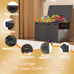 Large Toy Box Chest, Collapsible Sturdy Toy Storage Organizer Boxes Bins Baskets Dinosaur Kids Toy Chest Bin with Lids for Boys Girls Living Room Playroom Bedroom Nursery 25"x14"x16" Black - color: Black－2