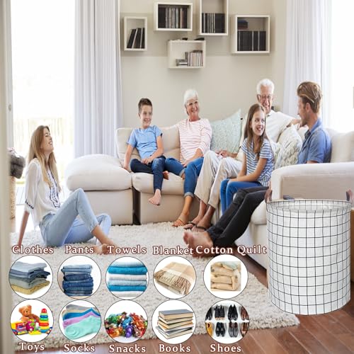 Waterproof Laundry Hamper Collapsible Laundry Basket Leather Handle Laundry Bag Large Clothes Storage Toy Organization for Bathroom Bedroom Laundryroom College Dorms (Laundry Basket-003) - color: Laundry Basket-003