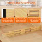 Lifewit 2.4" High 8 Pack Bamboo Drawer Dividers 45-55cm/17.5-22" Adjustable Wooden Drawer Organizer for Clothes/Utensils, Expandable Drawer Separator for Dresser/Kitchen/Bedroom/Office Organization - size: 2.4"H, 17.5-22"L