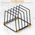 Cutting Board Organizer Kitchen Organizer Rack for Cutting Board, Bakeware, and Cookie Sheet, 5-Slot Heavy-Duty Steel Cookware Holder,Rust-Resistant with Anti-Slip Feet (1, Large) - size: Large