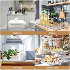 Goderewild 2-Tier Bathroom Counter Organizer, Multi-Purpose Cosmetics Skincare Shelf, Fits A4 Size Makeup Organizer for Office and Vanity Tray, Countertop Storage Solution for Kitchen,Bath.(Clear) - size: 2-Tier