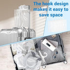 24 Pcs Hanging Storage Bags, Reusable Clear Hanging Bags, Hook Hanging Bags for Classroom, Library, Pharmacy, Armoire, Bathroom(10'' x 12.5'')