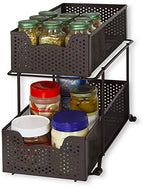 Simple Houseware 2 Tier Sliding Cabinet Basket Organizer Drawer, Bronze - color: Bronze, size: 1-Pack