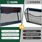 Magnetic File Holder,No Drilling Installation Magnetic File Folder Holder, Magnetic Mail Holder File Organizer for Refrigerat,Whiteboard,Office