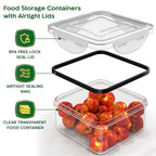 44 Pcs Food Storage Containers with Lids Airtight- (22 Stackable Boxes-22 Lids) Plastic Meal Prep Container for Pantry Kitchen Organization, Microwave, Dishwasher, Freezer Safe -100% Leak Proof - color: 44Pcs
