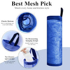 TOGETRUE Plastic Bag Holder, Mesh Grocery Bag Holder Hanging Storage Bag Dispenser (Navy Blue 2 Packs) - color: Navy Blue 2 Pack