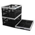 Kekow 28 L Black Plastic Collapsible Storage Basket, 3-Pack Folding Crates Storage - size: 28 L