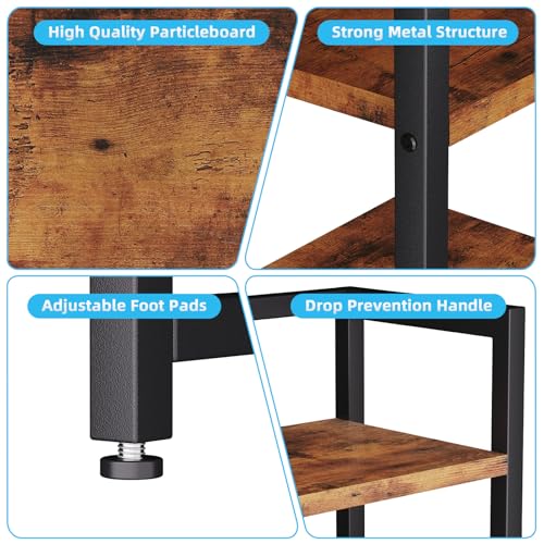 Marbrasse Desk Shelf with Drawer, 40" Desk Hutch for Computer Monitor, Wooden Desktop Bookshelf Storage Rack for Home Office Dorm - Dark Brown - color: Dark Brown