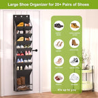 VERONLY Over the Door Shoe Organizer, Hanging Shoe Rack for Closet with 16-20 Pairs Capacity, Foldable Storage for Shoes, Boots, Sneakers, for Dorm Room, Apartment, Small Spaces（Black - style: Classic