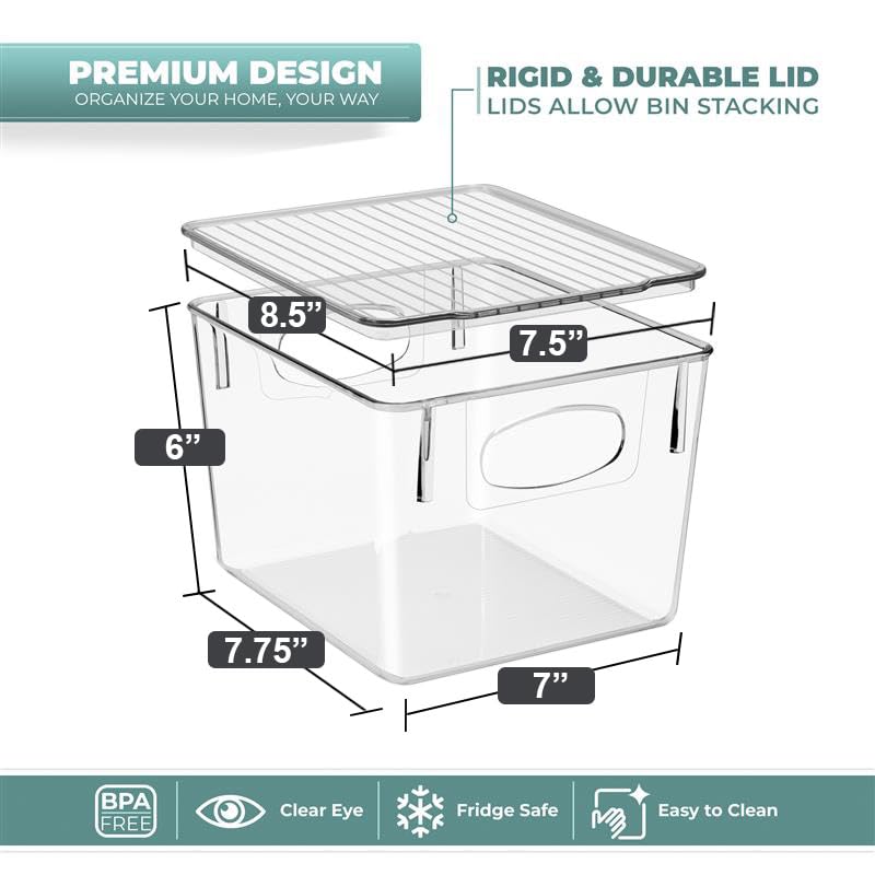 Sorbus Medium Clear Plastic Storage Bins with Lids, Clear Stackable Storage Bins, Clear Toy Storage Bins, Clothes, Medicine, Makeup, Closet, Art Supply, Bathroom, Shoe, Toy Storage Organizer (2 Pack) - size: Medium, style: 2 Pack