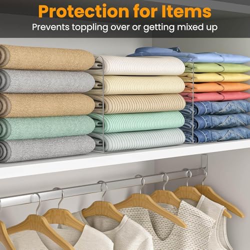 OKPOW Acrylic Shelf Dividers for Closet Organization - 10" Tall X 12" Deep Easy Installation Clothes Purses Organizer - Space-Saving Adjustable & Sturdy Clear Dividers for Wood Cabinet Shelves, 4 Pack - color: 4 Pack, size: 10" Tall X 12" Deep