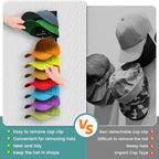 2Pack Upgraded Contour Fit Lock Hat Organizer for Baseball Cap,Hat Rack Strong Adhesive Hat Hangers for Wall Hold Up to 20 Hats,Multi-layer Hat Storage Display for Closet,Door Bedroom-Black - size: 1.3x2.3x16.5in