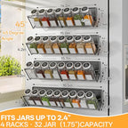 DTUQYX Magnetic Spice Rack for Refrigerator 4 Pack, Extra Long Strong Magnetic Fridge Shelves(14-16.5 inch), Space Saving Spice Organizer 45° Tilt, No Drilling Home Kitchen Laundry Storage Shelves - style: Magnetic Tilt Spice Rack