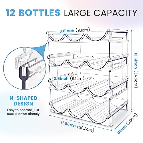 spospo Water Bottle Organizer for Cabinet, 4 Pack Water Bottle Organization and Storage Shelf, Plastic Water Bottle Holder Rack for Fridge, Kitchen, Desktop - size: 4 Pack
