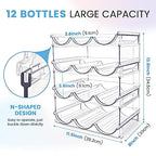 spospo Water Bottle Organizer for Cabinet, 4 Pack Water Bottle Organization and Storage Shelf, Plastic Water Bottle Holder Rack for Fridge, Kitchen, Desktop - size: 4 Pack