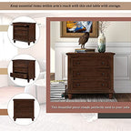 Modern Storage Wood Cabinet with 3-Drawer, Sofa Table Console Table End Table with Pull Out Tray, Accent Table Furniture for Entryway Living Room Bedroom, Fully Assembly Bedside Table (Brown) - color: Brown