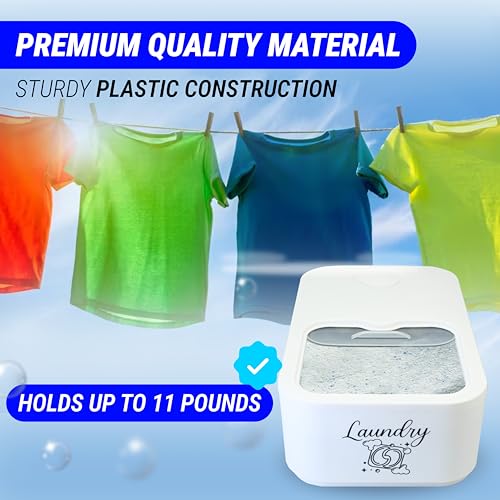 Skywin Laundry Pod Container with Slide Lid, 15 x 8.7 x 4.5 In, Holds 11 Pounds OR 120-150 Pods, White with Print - color: White with Print, size: 1 Pack