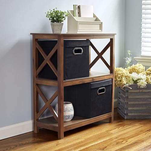 Household Essentials 34-1 Decorative Storage Cube Set with Removable Lids | Black | 16-Pack - size: 2 Count (Pack of 8)