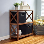 Household Essentials 34-1 Decorative Storage Cube Set with Removable Lids | Black | 16-Pack - size: 2 Count (Pack of 8)