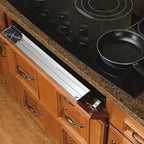 Rev-A-Shelf 28" Slim Tip-Out Sink Tray for Kitchen and Bathroom Base Cabinets, Large Pull Out Stainless Steel Storage Organizer, Silver, 6541-28-52 - size: 28" x 3" x 1.7"