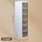 LDQ Slim Storage Cabinet with Drawers - Durable Waterproof PP Organizer for Bathroom/Kitchen/Health - Small Spaces, Snacks, Display & Retail (6layers) - size: 6layers
