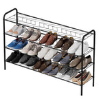Shoe Rack,Long Shoe Organizer for Closet,Wide Shoe Storage for Entryway,4 Tier Sturdy Metal Free Standing Shoe Shelf - size: 4-tier-long