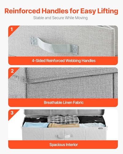 VEVOR Under Bed Storage with Lids, 31.7 x 15.9 x 6.1 Inch, 48L Large Underbed Clothes Storage Containers, Low Profile Gray Under Bed Drawer Shoe Organizer Bins Box for Blanket Shoe Bedroom, 2 Pack - style: A