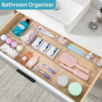 Vtopmart 88PCS Clear Plastic Drawer Organizers Set, 5-Size Versatile Bathroom Drawer Organizer Trays, Storage Bins for Makeup, Vanity, Kitchen Gadgets Utensils and Office