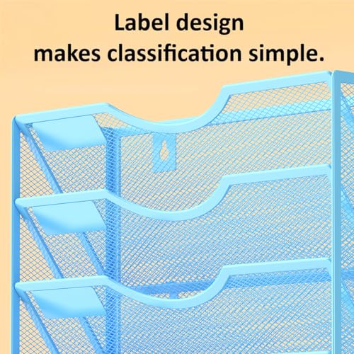 Kuntine.B Wall File Organizer Office Hanging Magazine Holder Wall File Organizer for Office Home (Blue, 5 Tier) - color: Blue, size: 5 Tier & No Hangers