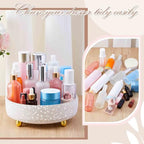 Honeydak White Bling Perfume Makeup Organizer Bling Mother's Day Nurse Day Gifts for Women Bathroom Organizers and Storage 360 Rotating Makeup Organizer for Countertop(Pearl) - size: Pearl