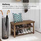 SMIBUY Bamboo Shoe Rack Bench, 3-Tier Shoe Organizer Storage Shelf for Entryway Hallway Bathroom Living Room (Walnut) - color: Walnut