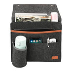 Surblue Bedside Caddy Felt Bedside Storage Organizer with Water Bottle Holder for TV Remote Control Phone Glasses Magazine 7 Pockets(Dark Grey) - color: Darkgrey
