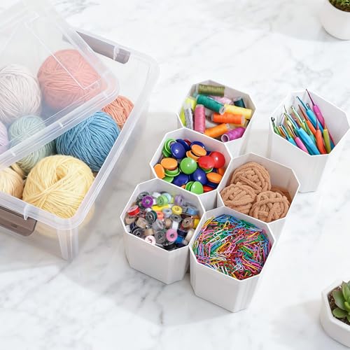 Citylife 17 QT Plastic Storage Bins Clear Storage Box with Lids Multipurpose Stackable Storage Containers for Organizing Tool, Craft, Crayon, 4 Packs - size: 4 Pack-17 QT